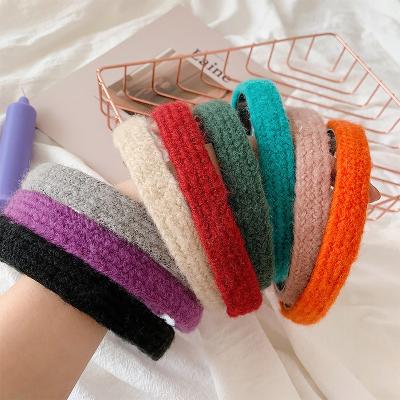 China Fashion hot sale winter knit headband lady wool knitting colorful headband for women for sale