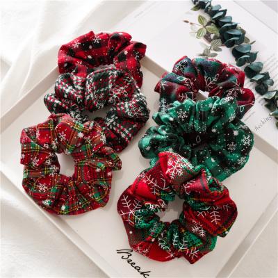 China Popular Bow Ring Hair Ring For Girls Christmas Festival Scrunchies Snowflake Hair Rope for sale