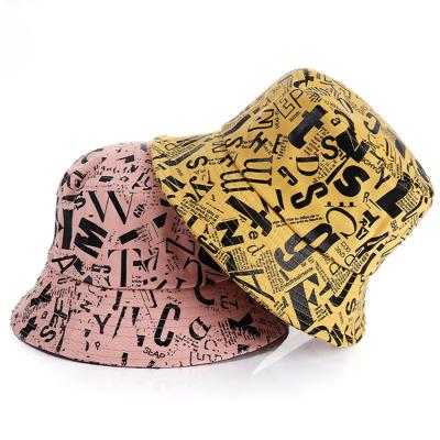 China Plush Lovers Hat Hip Hop Street Printed Letter Alphabet Fishman Bucket Hats for sale