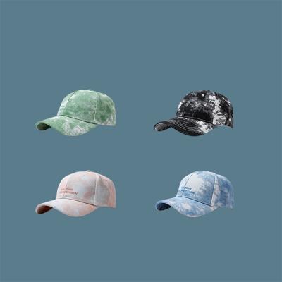 China JOINT Women's Casual Curved Brim Tie Dye Golf Hats Peaked Mens Baseball Caps for sale