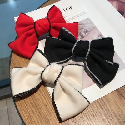 China Popular Hair Accessories Women Clip In Ponytail Hair Pieces Tweed Bow Hair Clip for sale