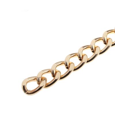 China Gold Curb Link Chain Aluminum Gold Curb Link Chain For Decoration for sale