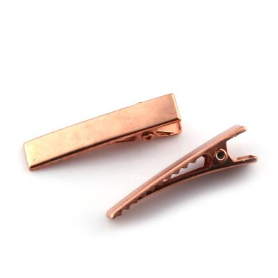 China Wholesale DIY Metal Hair Clips Simple Materials, Mounted Metal Alligator Gold Plated Hair Clips 3.5cm for sale