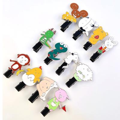 China New Design Metal Zodiac Cute Cartoon Hair Clips Kids Hair Accessories Clips For Girls Girls Hair Pins High Quality Soft Clips for sale