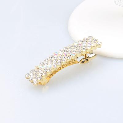 China Fashion Hot Sale ALLOY Gold Hair Barrette Baby Crystal Hair Clips Women Hair Jewelry Top Accessory For Girls for sale