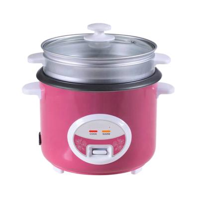 China Hotel 0.6L Mini Drum Shape 3CUPS Electric Rice Cooker With Glass Lid Nonstick Pot for sale