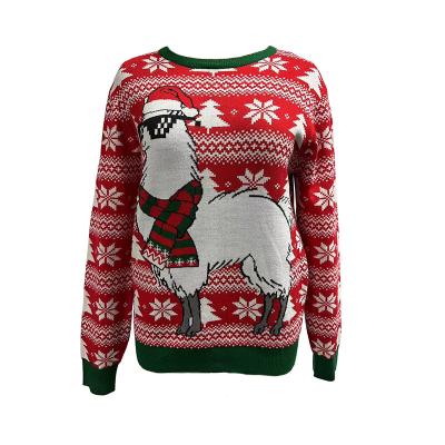 China Anti-Wrinkle Custom Design O-Neck Womens Pullover Long Sleeve Ugly Christmas Sweater Jumper For Adults for sale