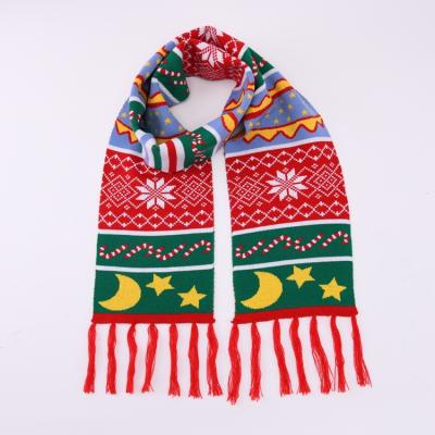 China Soft Knitted Jacquard Pattern Knitted Scarf Winter Promotion Good Quality Sports Scarf for sale