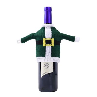 China Custom Knitted Acrylic Champagne Red Wine Bottle Cover OEM/ODM Christmas Decor for sale