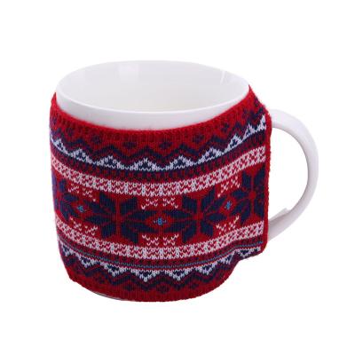 China Knitting Mugs Christmas Mug Cover Crochet Coffee Mug Cover Acrylic Cozy Sweater Wool Cup for sale