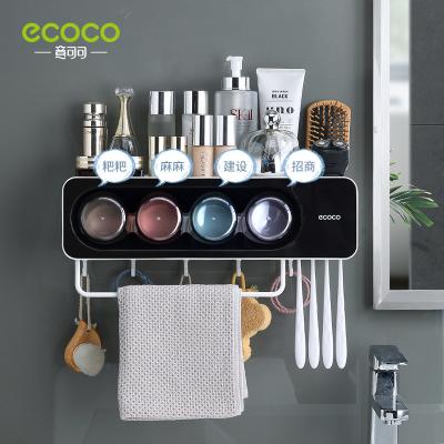 China Sustainable Hot Sale Household Bath Accessories Multifunctional Wall Mounted Toothbrush Holder With Cup for sale