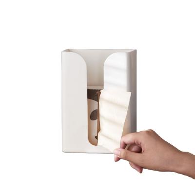 China Minimalist Wall Mounted Tissue Box Under Table Self Adhesive Plastic Storage Box Toilet Paper Napkin Box for sale