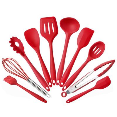 China 10PCS Sustainable Kitchen Utensil Set Storage Box Convenient Silicone Kitchen Utensils Set Scraper Kitchenware Tools Storage Box for sale