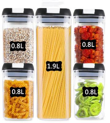 China Clear Sealed Airtight Moisture Proof Plastic Steamable Grain Oil Storage Tank Cereal Storage Container 6pcs Set for sale