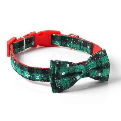 China Kingtale Personalized Pet Accessories Style Christmas Super Hot Dog Collar With Bowknot Bow Ties Dog Collar for sale