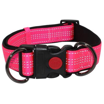 China Pet Reflective Collar Adjustable Padded Dog Collar Padded Heavy Duty Padded Dog Collar for sale