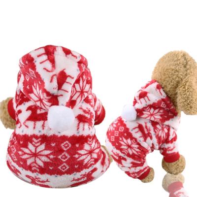 China Viable Christmas Dog Pajamas For Pet Clothes Doggy Holidays Costumes Puppy Christmas Mose Coat Dog Onesies for sale