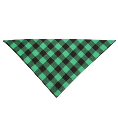 China OEM Viable Wholesale Christmas Handkerchiefs Scarves Triangle Bibs Cotton Plaid Dog Bandana for sale