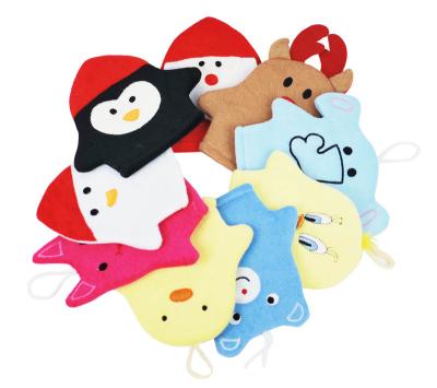 China EXFOLIATE Multi Style Cartoon Logo Baby Body Scrubber Shower Glove Wholesale Custom Kids Exfoliating Bath Glave for sale