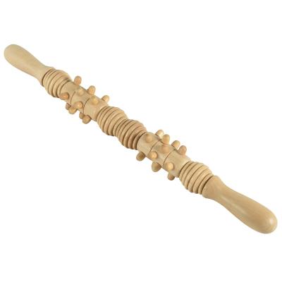 China Wooden Body Massage and Muscle Roller Stick | Personal Hand Held Rolling Pin Style Body Massager for Relaxation for sale