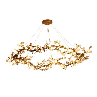 China HITECDAD Luxury Natural Marble Chandelier Modern Indoor Nordic Brass Lobby Restaurant Hotel Restaurant Bedroom Villa Bedroom Villa Cafe for sale