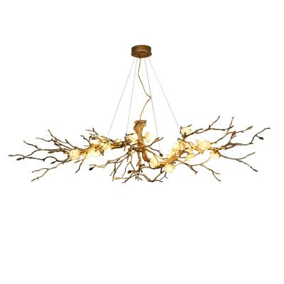 China VINTAGE HITECDAD Modern Indoor Tree Branch Led Chandelier Crystal Pendant Artist Modern Decorative Hotel Villa Living Room Luxury Chandeliers for sale