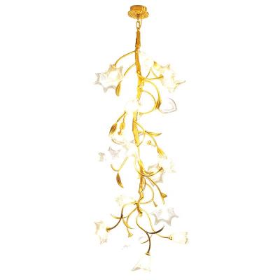 China Modern Luxury Gold Crystal Ceiling Living Room Villa Vintage HITECDAD Hotel Brass Crystal Chandelier for sale