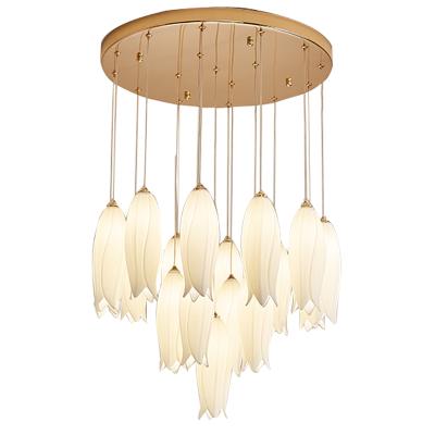 China Modern Creative American High Quality Stores Modern Dining Room Style Tulip Flower Ceramic Pendant Lamp Led Luxury for sale