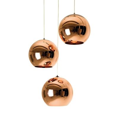 China HITECDAD Round Ball Ball Pendant Lamp Gold/Chrome/Nordic Modern Glass Global Pendant Light Hanging Lights Rose Gold Color for sale