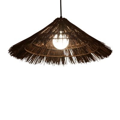 China HITECDAD Art Natural Bamboo Weave Dome Shade Ceiling Lamp Contemporary Bamboo Pendant Light for sale