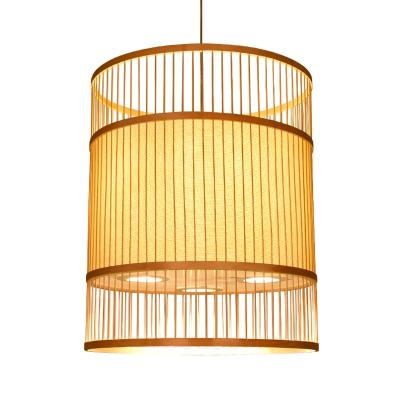 China Contemporary Bamboo Shade Natural Bamboo Rattan Home Decor HITECDAD Pendant Light for sale