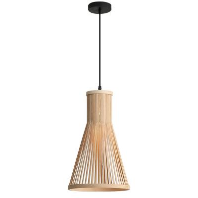 China HITECDAD Contemporary Handmade Bamboo Pendant Light Kitchen Island Rattan Modern Dining Light for sale