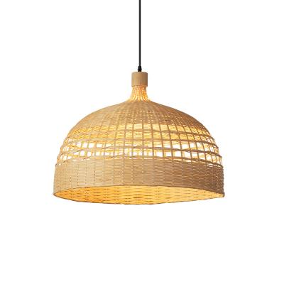 China HITECDAD Contemporary Handmade Bamboo Pendant Light Modern Kitchen Island Rattan Light for sale