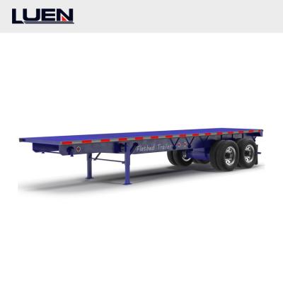 China Truck trailer factory hot sale blue bulk container cargo transport 40ft flatbed trailer for sale