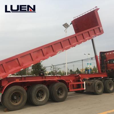 China China 40ft Trailer Truck Cargo Dump Truck Semi Trailer Construction Materials And Dump Coal Transport Side Semi Trailer for sale