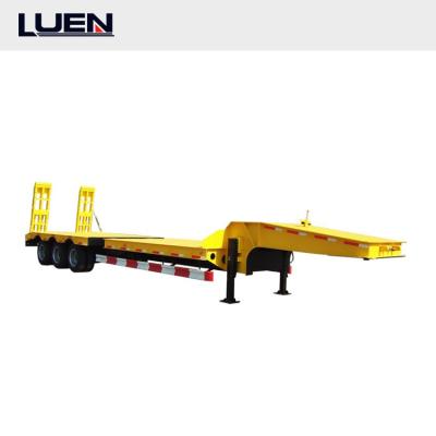 China Truck Trailer LUEN Boat Trailer Low Bed 80 Ton Low Loaders Heavy Duty Container Truck Semi Trailer for sale