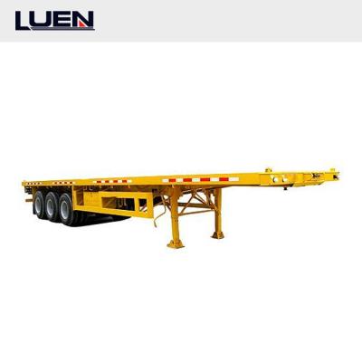 China Truck trailer best price side lifter 40ft container 50 tons used 3 axles flatbed trailers for sale in Zambia for sale