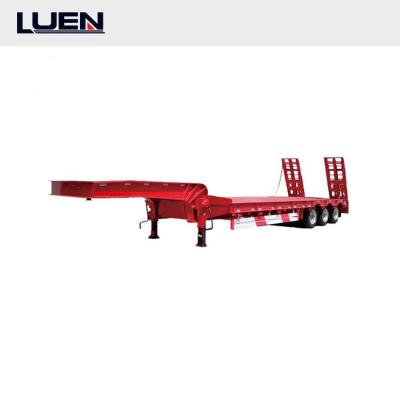 China Truck Trailer 2 Axles Dolly Multi Lines Flat Deck Lowboy Excavator 100 Ton Used Low Bed Trailers For Sale In Sudan for sale