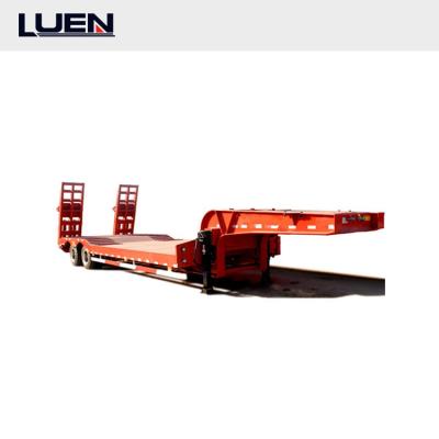 China Truck trailer 6 axles 60 tons 100T gooseneck 40ft demountable container lowboy used low bed trailers for sale for sale