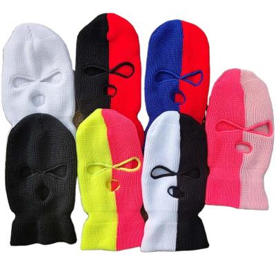 China Custom DIY Winter Warm Holes Knit Ski Mask Cover Balaclava Hat Balaclava Unisex Full Face Tactical for sale