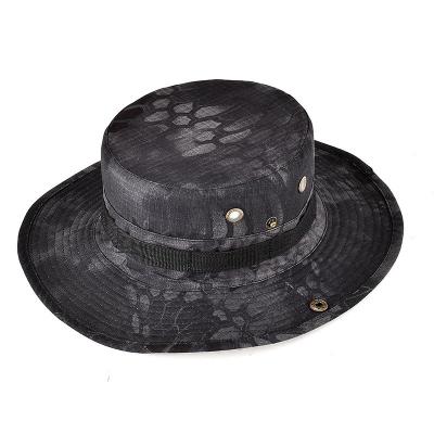 China Camouflage Hunting Jungle Casual Bucket Hat With String Factory Wholesale Combat Boonie Military Hats for sale