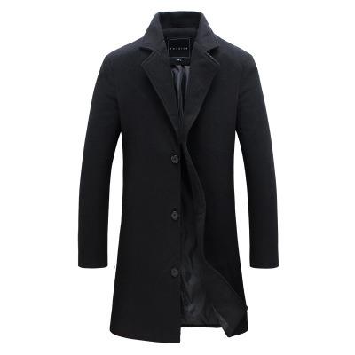 China Waterproof 2021 European and American fashion casual jackets black men's long coat overcoat men's long coat jacket for sale