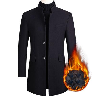 China Waterproof 2021 Men's Long Trench Coat Men's Long Sleeve Trench Overcoat Man Winter Woolen Coat Long for sale