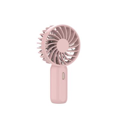 China 2021 New Atmosphere Light Design Mini Portable USB Rechargeable Handheld Fan With Low Noise LED Light Mute for sale