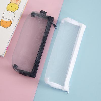 China Fashion School Pen Stationery Simple White Grid Pencil Case Polyester Cheap Custom Pencil Case \promo comfortable \durable for sale