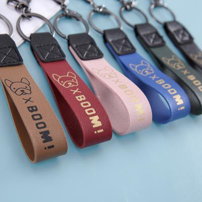 China Factory Price Hand Wrist Strap RTS Lanyard Leather Key Chain Custom Embossed Ristlet Strap Key Chain Holder For Women for sale