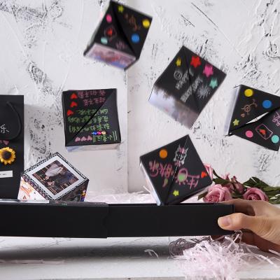 China Handmade Love Memory Surprise Black Bounce Gift Box Valentine Gifts Photo Album Scrapbooking DIY Birthday Christmas Wedding for sale