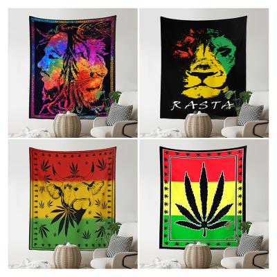 China Bob Marley Lion Wall Hanging Light Professional Full Color Decor Factory Printing Macrame Hippie Tapestry for sale