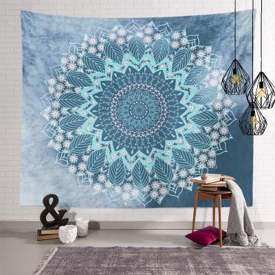 China Light popular tapestry background mandala color hanging fabric, sofa living room background tapestry painting, worship picnic mat beach for sale