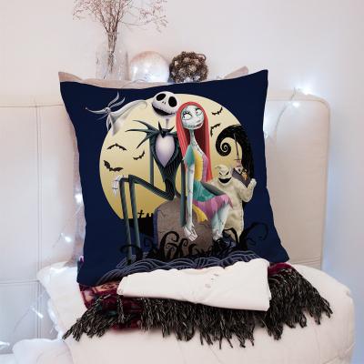 China Anime Anti-Static Around Product Nightmare Before Christmas Cushion Cover Box Sublimation Hotel Pillow Case for sale